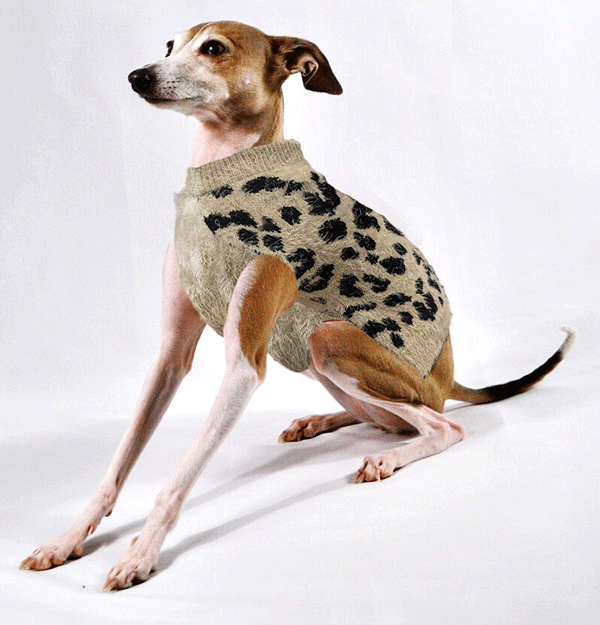 COSMO Animal Print Sweater L Taupe