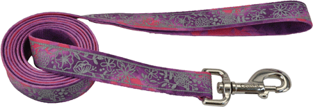 *COASTAL LazerBrite Patterned Leash 5/8 x 6' Pink Multi Flowers