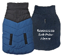 *FASHION PET Color Block Puffer Jacket Blue XXL