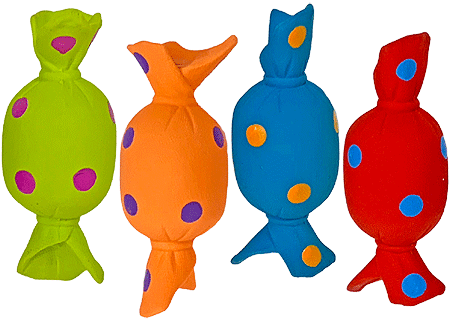 MULTIPET Latex Candy w/Squeaker 4"
