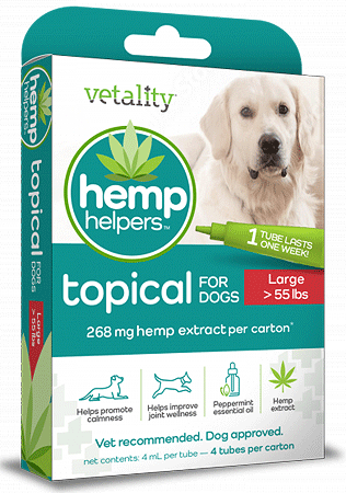 *VETALITY Hemp Helpers Topical for Dogs L Over 55# 4ct