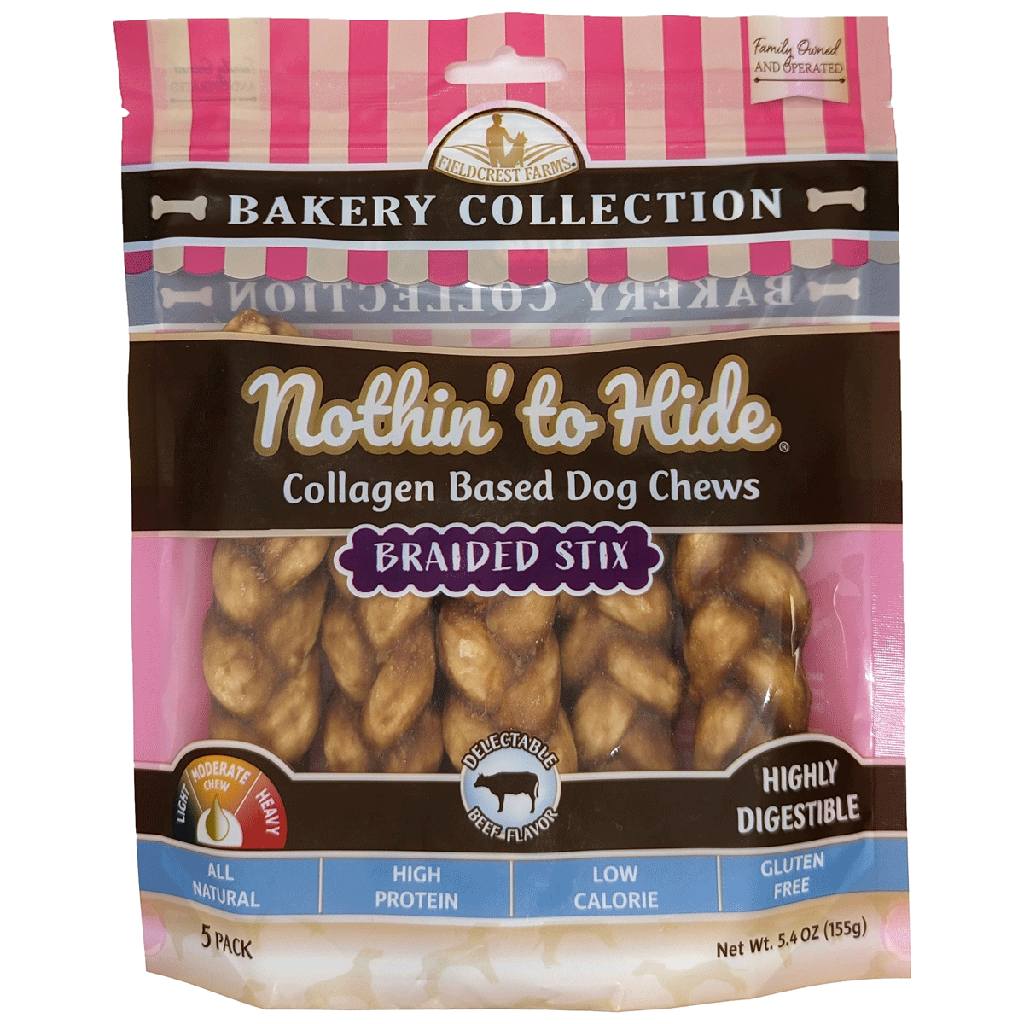 *NOTHIN' TO HIDE Bakery Beef Braid Stick 4.5" 5pk
