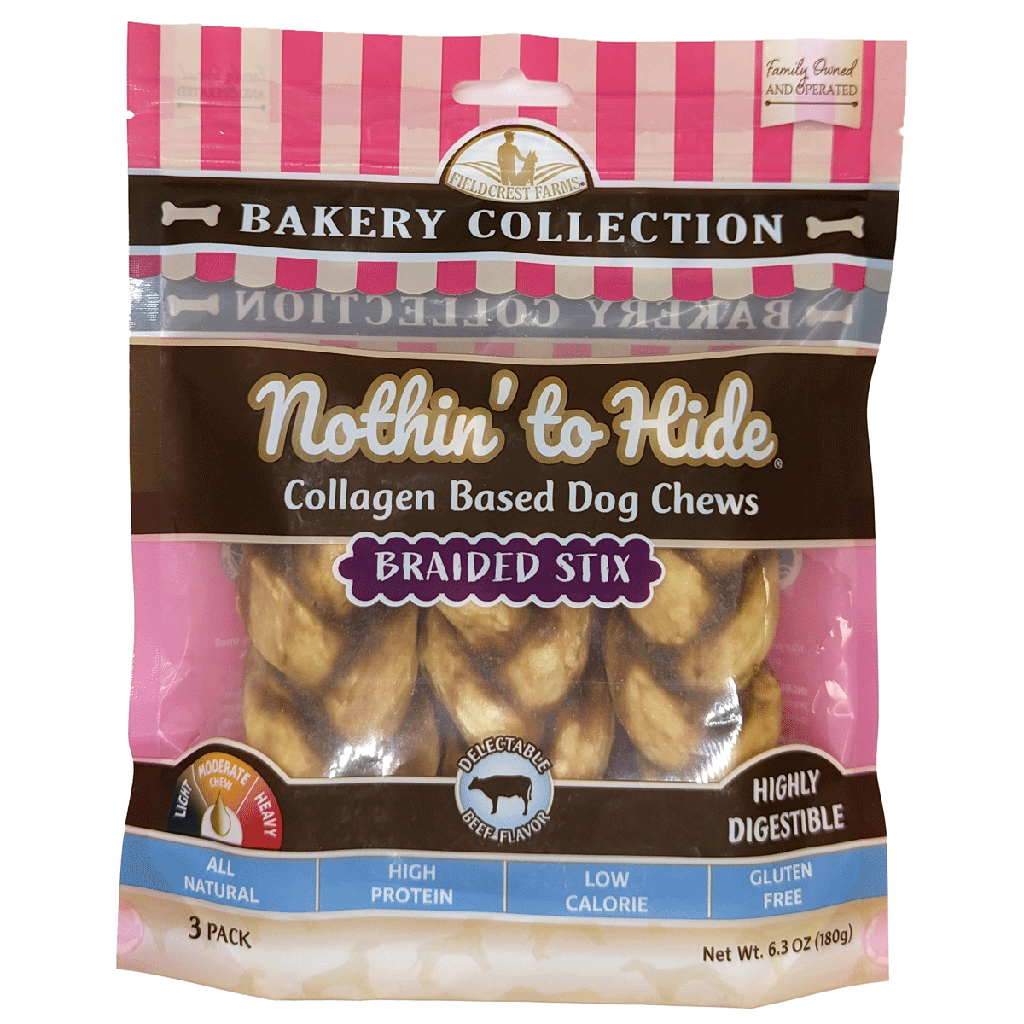 *NOTHIN' TO HIDE Bakery Beef Braid Stick 5.5" 3pk