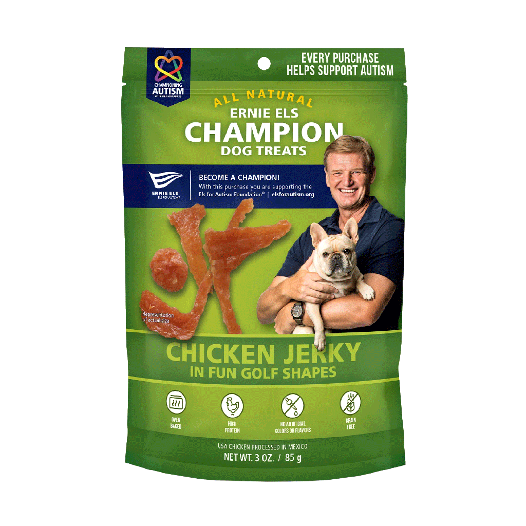 *ERNIE ELS Chicken Jerky Golf Shape Treats 3oz- EXP 12/25