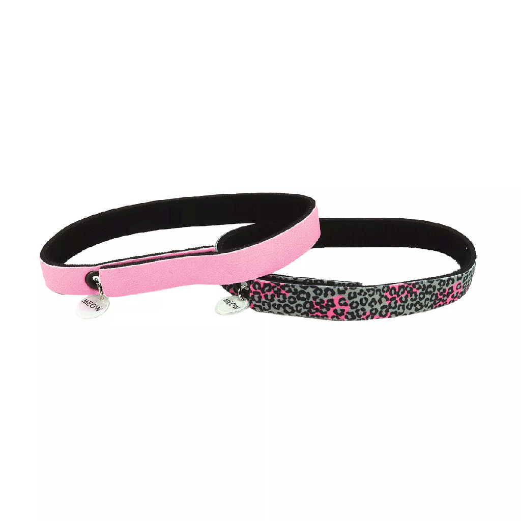 COASTAL ElastaCat FlexFit Cat Collar Cheetah/Neon Pink 2pk