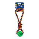 PETSPORT Kaleidoscope Rope Handle Tug with TPR Ball 14"