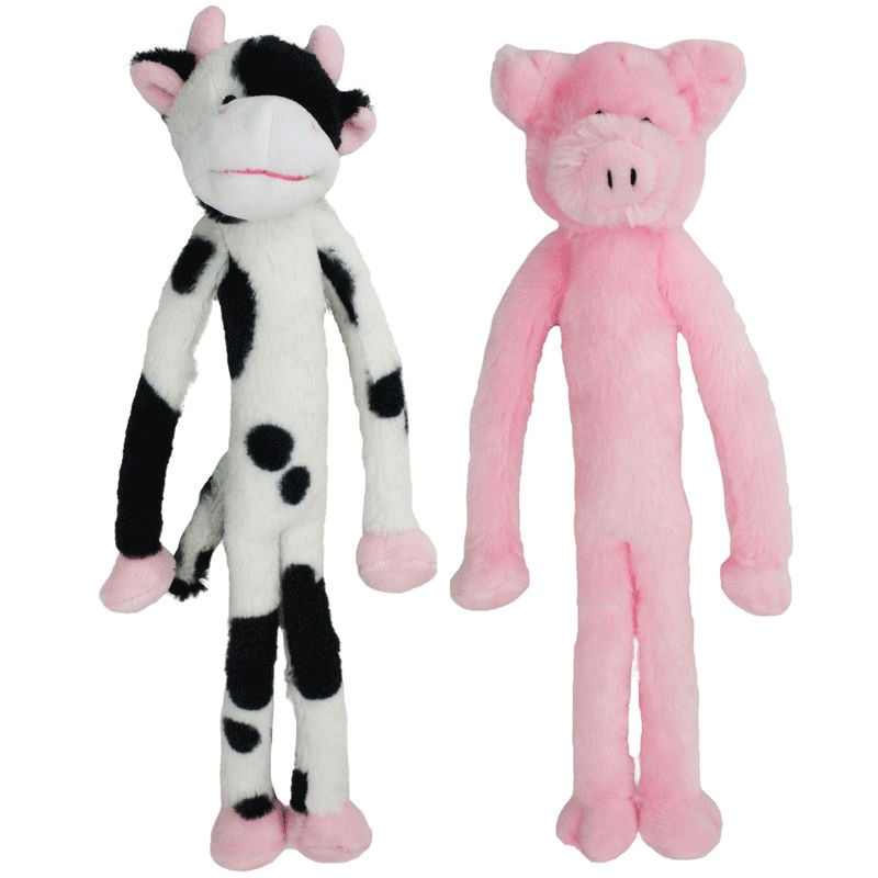 MULTIPET Minipet Swingin' Slevin Cow/Pig 12" 2pk