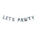 HUXLEY & KENT Pet Celebration Banner Let's Pawty Iridescent