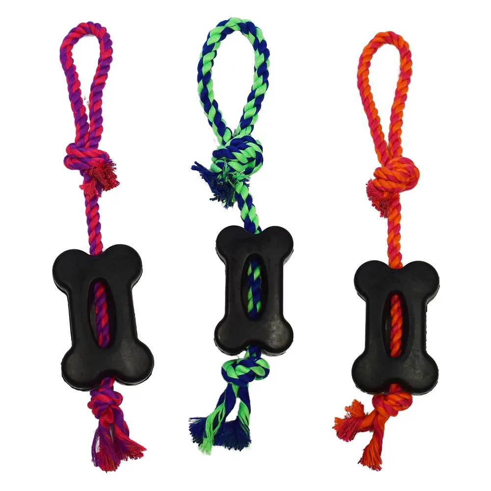 AMAZING PET 4" Flat Bone w/Rope Handle