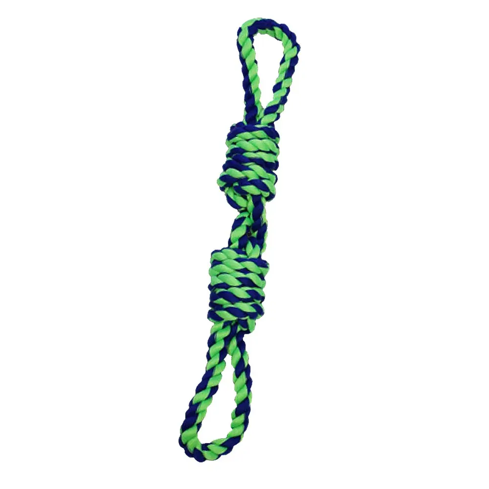 AMAZING PET Rope 2 Loop w/Handles 20" Blue/Green
