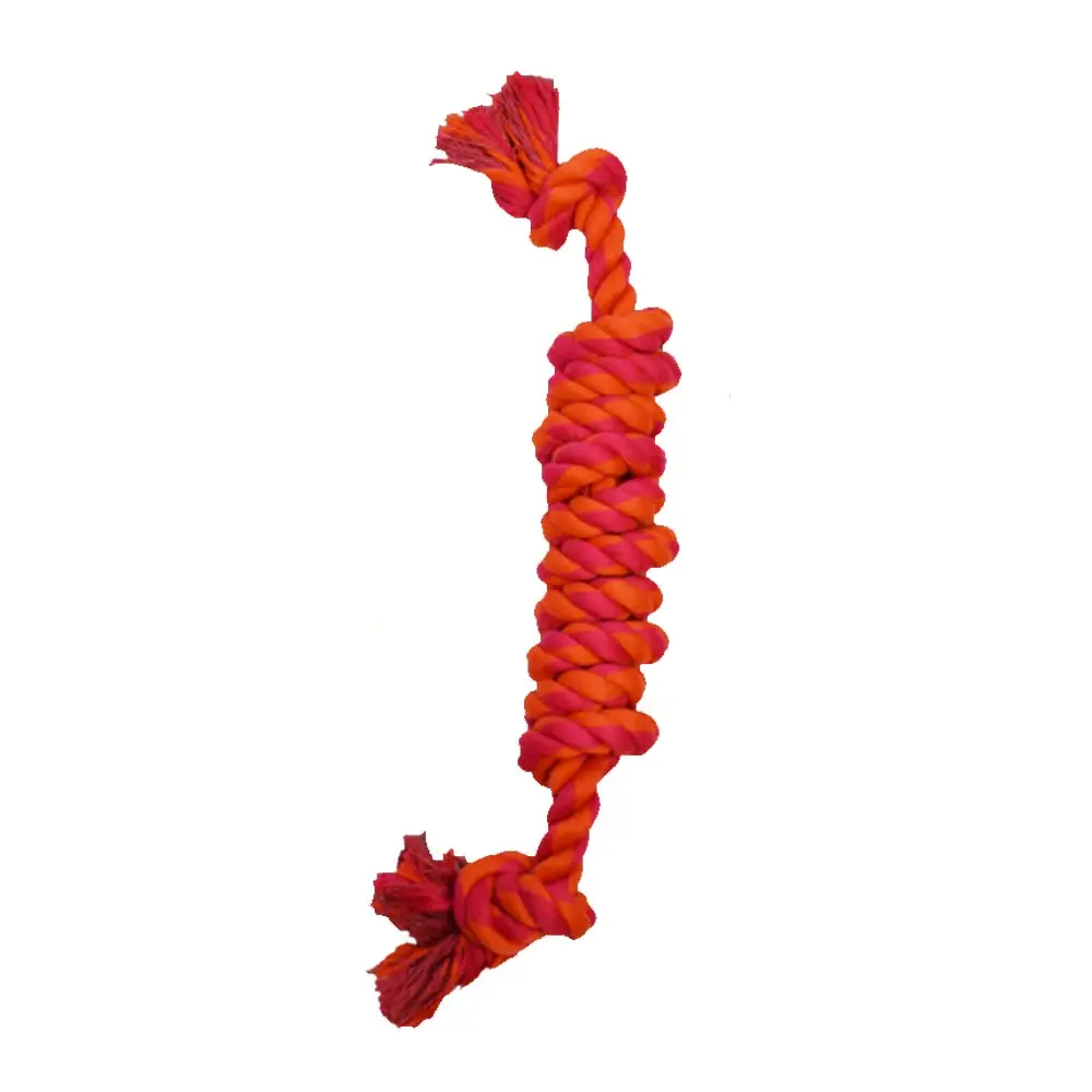 AMAZING PET Rope 7 Knot Bone 15.75" Orange/Pink
