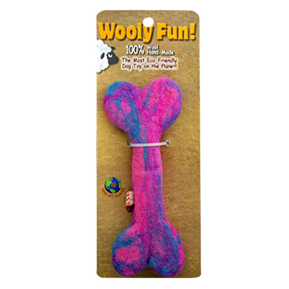 AMAZING PET Wooly Fun Flat Bone 6.5" Magenta