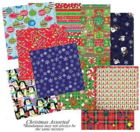 BANDANNA Christmas Assorted 12pk
