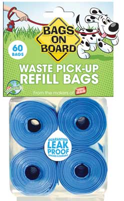 BAGS ON BOARD Refill Bags Blue 60ct