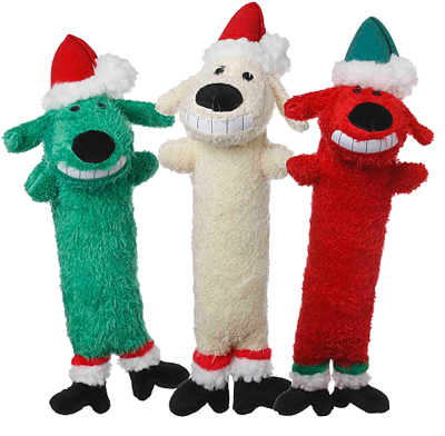 MULTIPET Holiday Loofa Dog Santa 12"