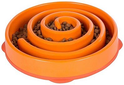 OUTWARD HOUND Slow/Fun Feeder Orange M