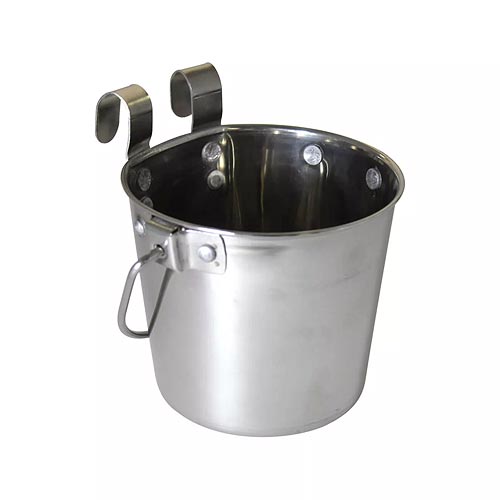 SS Flat Side Pail w/Hooks 1qt