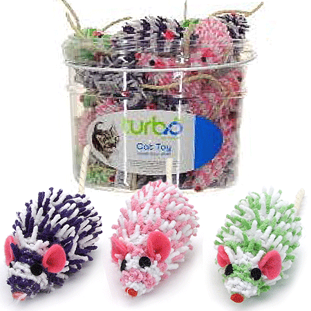 [CA80528] COASTAL Turbo Cat Toy Bin Mop Mice 36ct