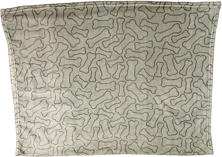 [E50057] ETHICAL/SPOT Snuggler Blanket Bones Gray 30x40