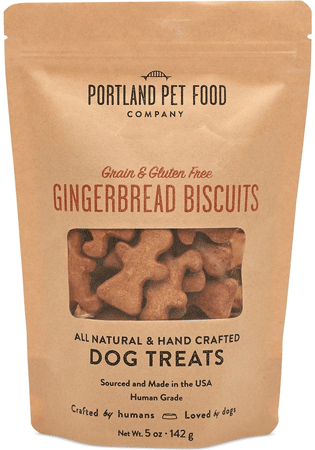[PPF869298] *PORTLAND PET FOOD Grain & Gluten-Free Biscuit Dog Treats Gingerbread 5oz