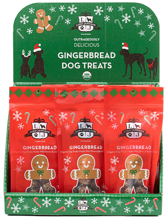 [LJH66701] LORD JAMESON Holiday Organic Dog Treats Gingerbread 6oz 12pc Display