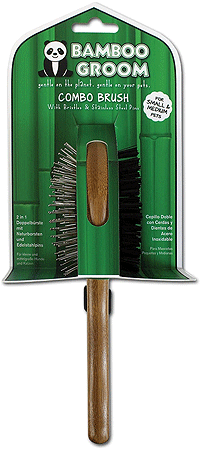 [PAW16456] ALCOTT Bamboo Groom Combo Brush S/M