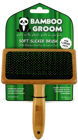 [PAW16467] ALCOTT Bamboo Groom Soft Slicker Brush L