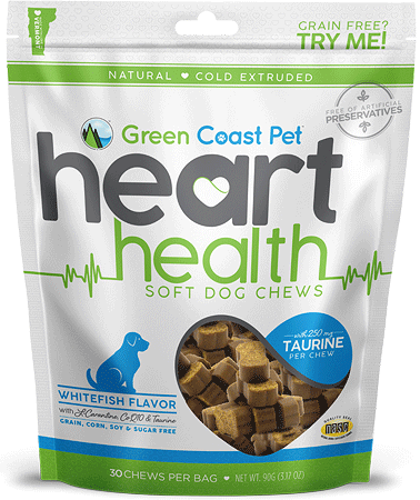 [GCP76714] *GREEN COAST Heart Health Soft Dog Chews Whitefish 30ct
