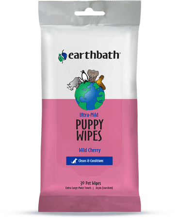 [EB02228] EARTHBATH Ultra-Mild Puppy Wipes Wild Cherry 30ct