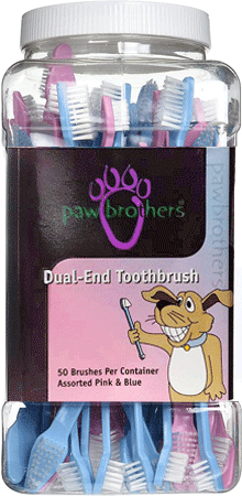 [FAN31790] PAW BROTHERS Dual-End Toothbrush 50ct Container