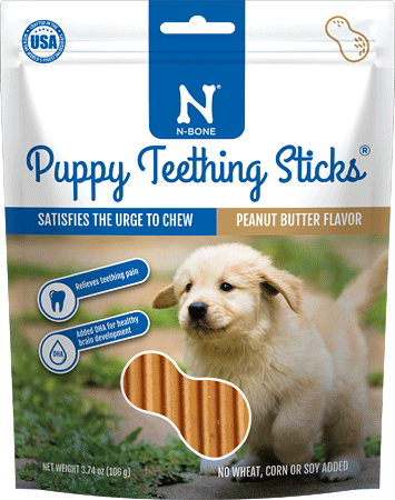 [NB80052] N-BONE Puppy Teething Sticks Peanut Butter 17ct