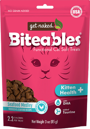 [NB91264] GET NAKED Biteables Kitten Health Plus Treats 3oz