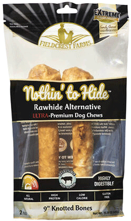 [FF63301] NOTHIN' TO HIDE Ultra Knotted Bone 9" Beef 2pk