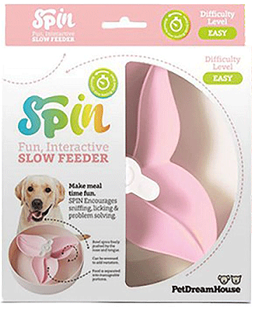 [PDH43076] PetDreamHouse SPIN Slow Feeder Pet Bowl Bougainvillea Pink