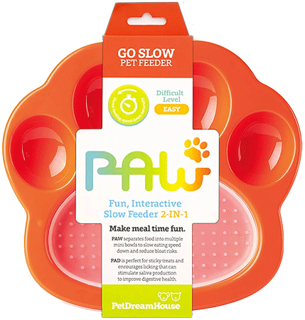[PDH43088] PetDreamHouse PAW Mini 2-in-1 Slow Feeder & Lick Pad Orange