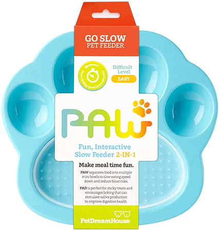 [PDH43092] PetDreamHouse PAW Mini 2-in-1 Slow Feeder & Lick Pad Blue