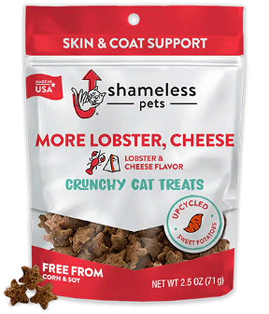 [SHP89765] SHAMELESS PETS Crunchy Cat Treats More Lobster, Cheese 2.5oz