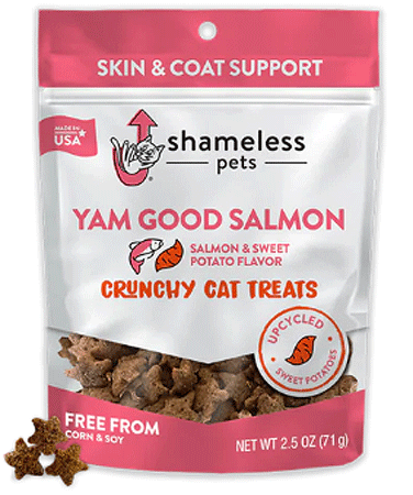[SHP89766] SHAMELESS PETS Crunchy Cat Treats Yam Good Salmon 2.5oz