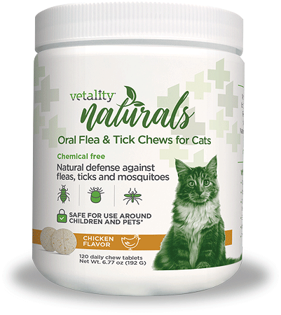 [TEV25069] VETALITY Naturals Oral Flea & Tick Chews for Cats 120ct