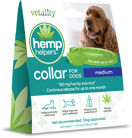 [TEV30102] *VETALITY Hemp Helpers Collar Dog Medium 1ct