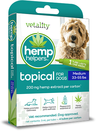 [TEV30105] *VETALITY Hemp Helpers Topical for Dogs M 33-55# 4ct