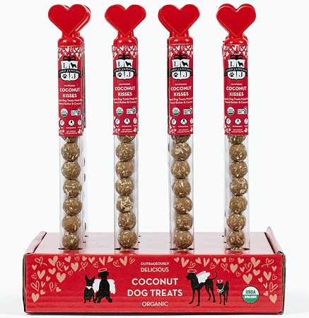 [LJH44537] LORD JAMESON Valentines Coconut Kisses 12pc Plastic Cane
