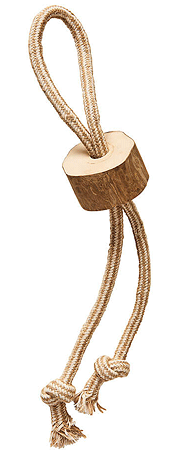 [E54776] *ETHICAL/SPOT Love The Earth Coffee Wood Chew Rope Tug 18"