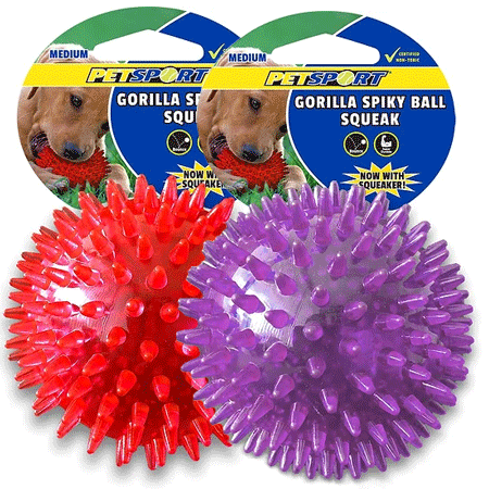 [PS40035] PETSPORT Gorilla Spiky Ball Squeak M 2.8"