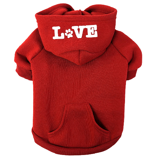 [FP50062 S] FASHION PET Love That Hoodie Red Small