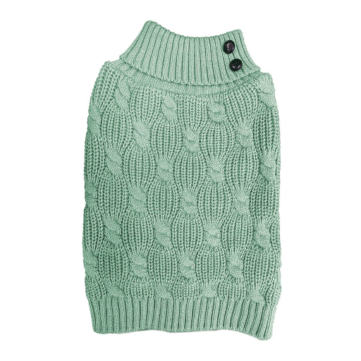 [FP60458 XL] FASHION PET Textured Cable Sweater Sage XL