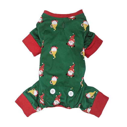 [FPH20128 S] FASHION PET Holiday Gnome PJ'S Green S