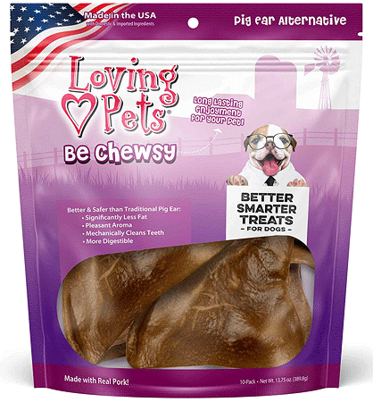[LP05901] LOVING PETS Be Chewsy Pig Ear Alternative Chews 10pk