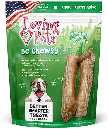 [LP05903] LOVING PETS Be Chewsy Antler Alternative Chews 6pk