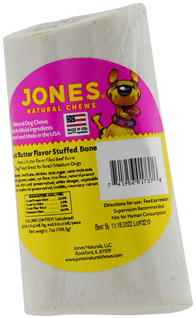 [JNC01737] JONES Stuffed Bone Peanut Butter 4"